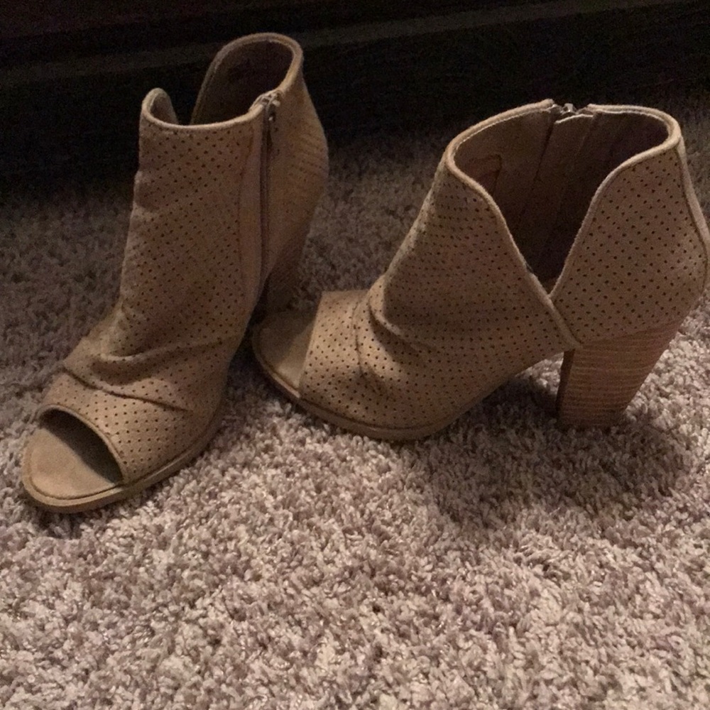 Report peep-toe booties